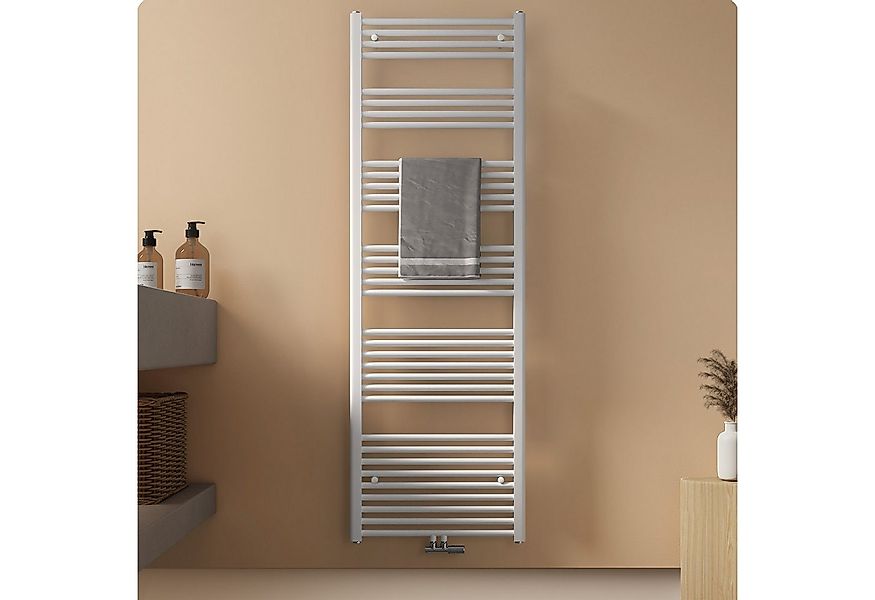 EMKE Badheizkörper Handtuchtrockner Handtuchwärmer Mittelanschluss, Weiß Ba günstig online kaufen