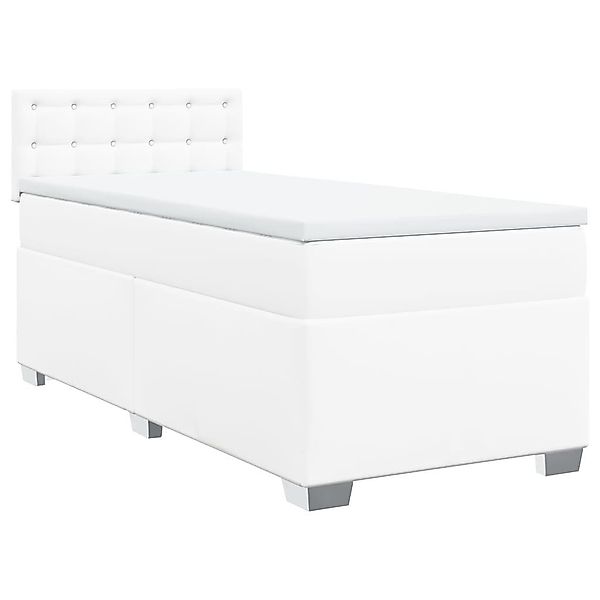 vidaXL Bett Boxspringbett mit Matratze Weiß günstig online kaufen