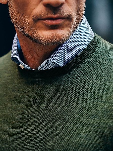 Suitable Merino Rundhals Pullover - Grün - Größe L günstig online kaufen