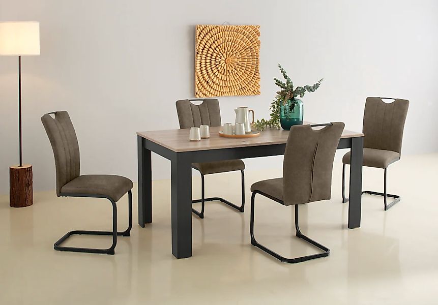 Home affaire Essgruppe "Napoli" Set, 4 Freischwinger + 1 Esstisch, 5 Stk. t günstig online kaufen