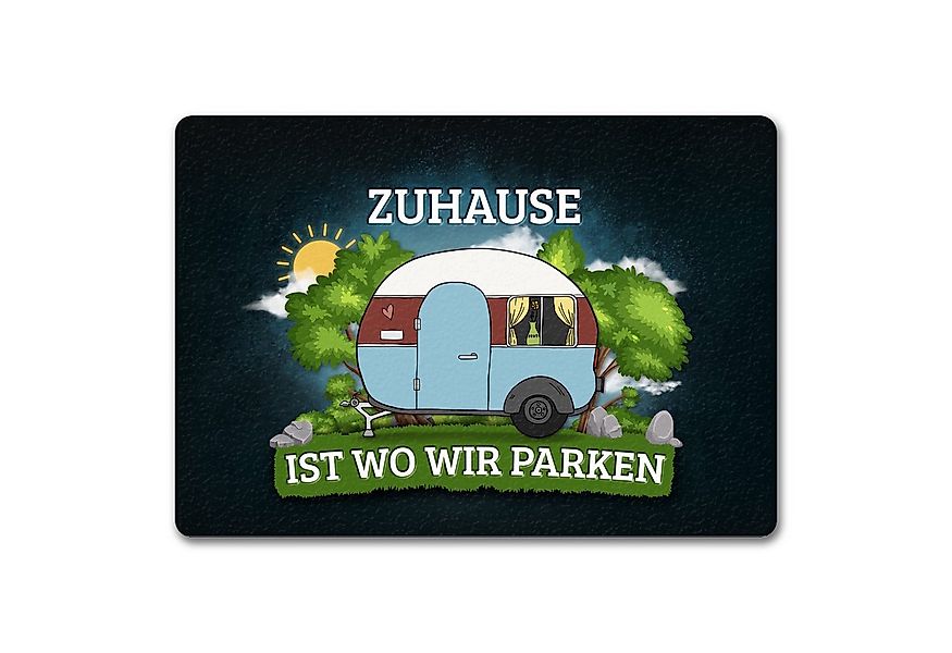 speecheese Fußmatte Zuhause ist wo wir parken Fußmatte randlos mit Camping günstig online kaufen
