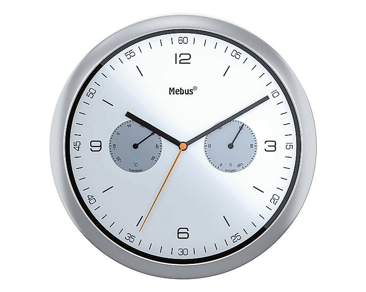 Mebus Wanduhr (mit Hygro- und Thermometer, Ø 26,5 cm) günstig online kaufen