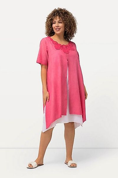 Ulla Popken Midikleid Tunika-Kleid Spitze doppellagig günstig online kaufen