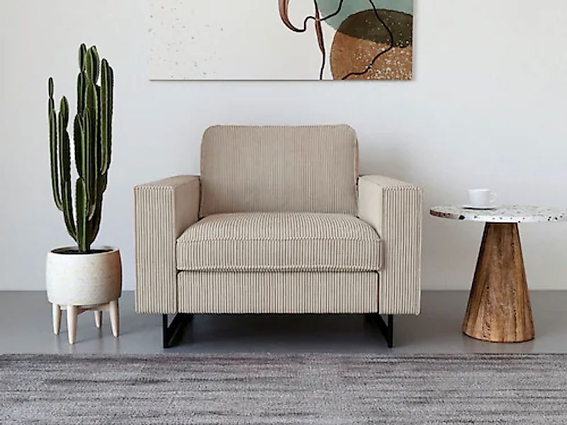Places of Style Loveseat »Pinto«, mit Keder, Metallfüßen und auch in Cord B günstig online kaufen
