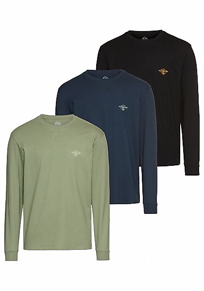 Quiksilver Langarmshirt "DIAMONDS BEST LS TEE PACK3 YM", (Packung, 3 tlg.) günstig online kaufen
