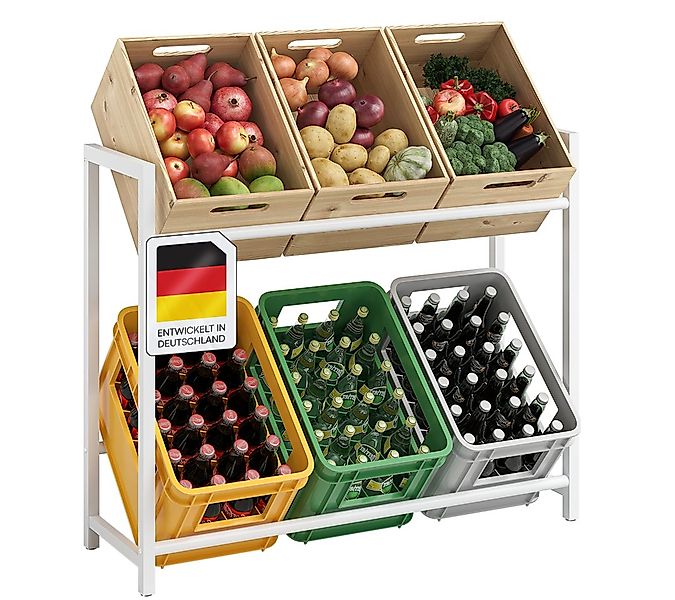 STEELSØN Flaschenregal Macondo aus Metall, Getränkekistenregal weiß, für 6 günstig online kaufen