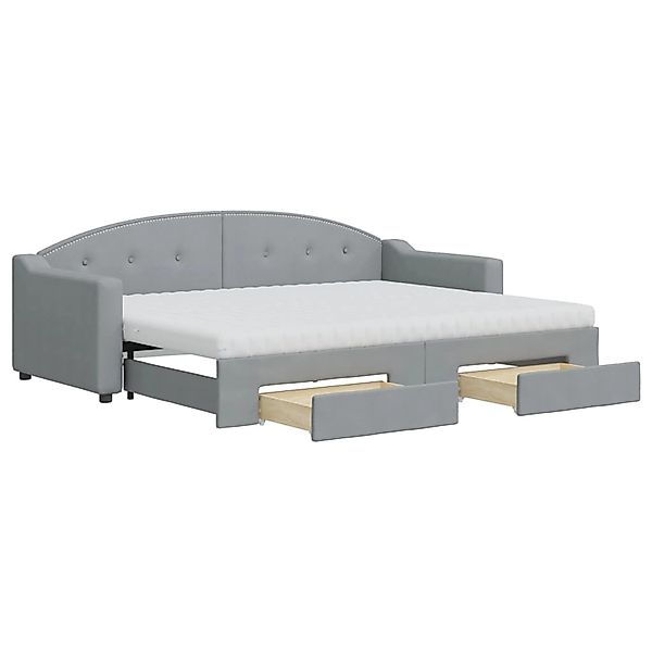 vidaXL Tagesbett Ausziehbar mit Schubladen Hellgrau 80x200 cm Stoff1883341 günstig online kaufen