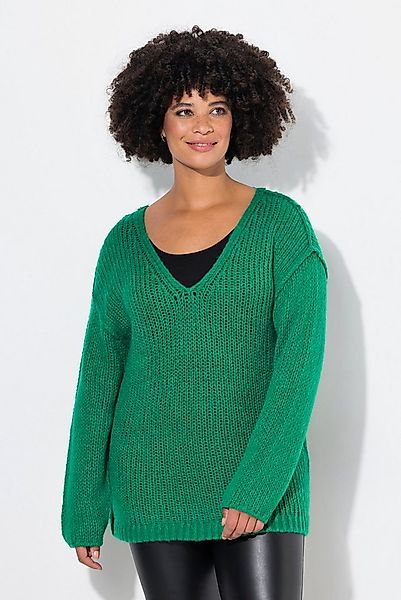 Angel of Style Strickpullover Pullover oversized Ballonärmel V-Ausschnitt. günstig online kaufen