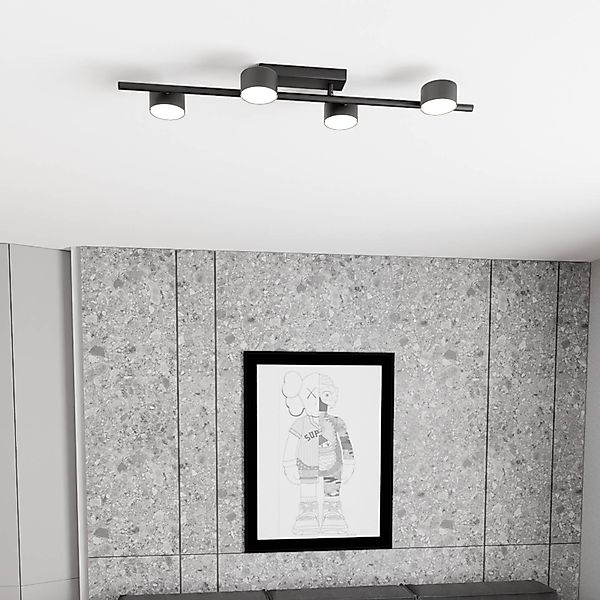 Deckenstrahler Bet, Länge 80 cm, schwarz, Metall, 4-flg. günstig online kaufen