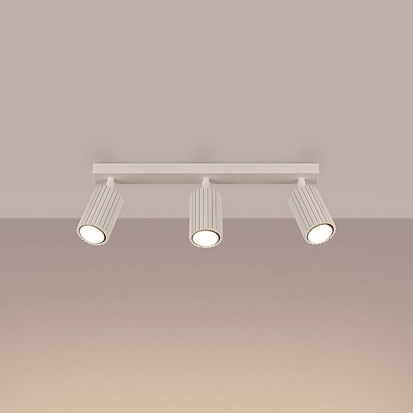 Deckenstrahler Karbon, beige, Länge 45 cm, Aluminium, 3-flg. günstig online kaufen