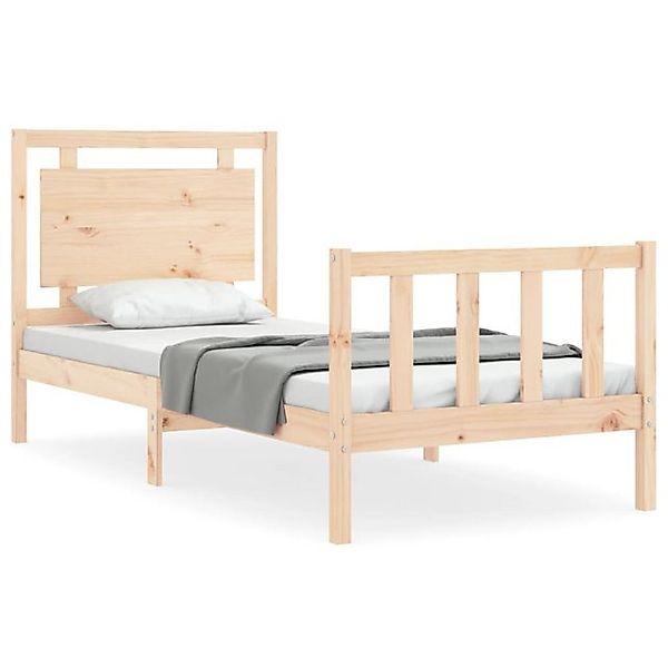 vidaXL Bettgestell, Massivholzbett mit Kopfteil 100x200 cm günstig online kaufen