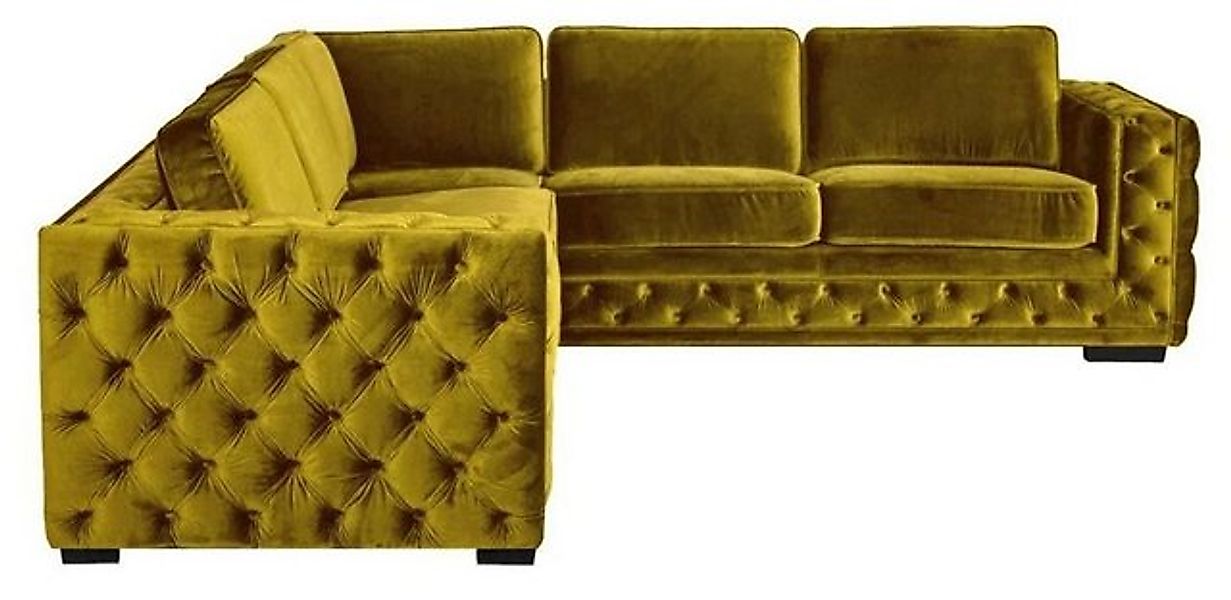 Xlmoebel Ecksofa Gelbes Samt-Ecksofa Chesterfield Couch Polstermöbel Wohnzi günstig online kaufen