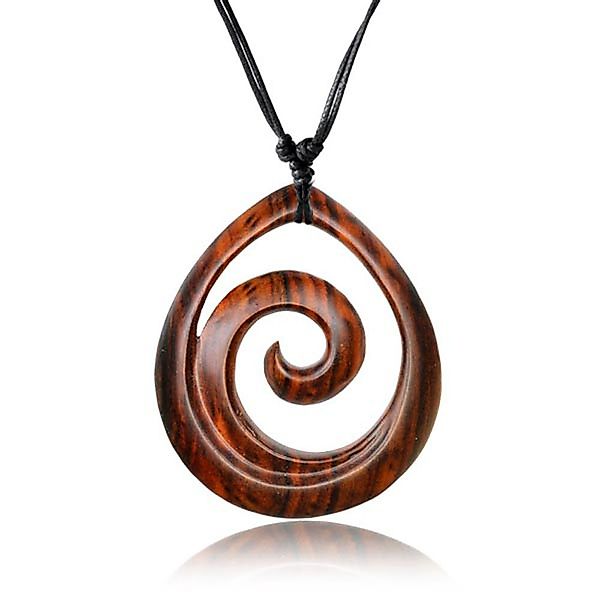 viva-adorno Kette mit Anhänger Halskette Holzanhänger günstig online kaufen