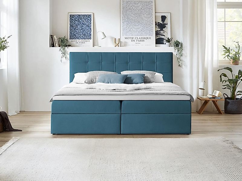 Beautysofa Boxspringbett mit Bettkasten Topiq II, günstig online kaufen