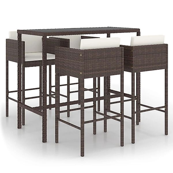 vidaXL Gartenlounge-Set 5-tlg. Gartenbar-Set mit Kissen günstig online kaufen
