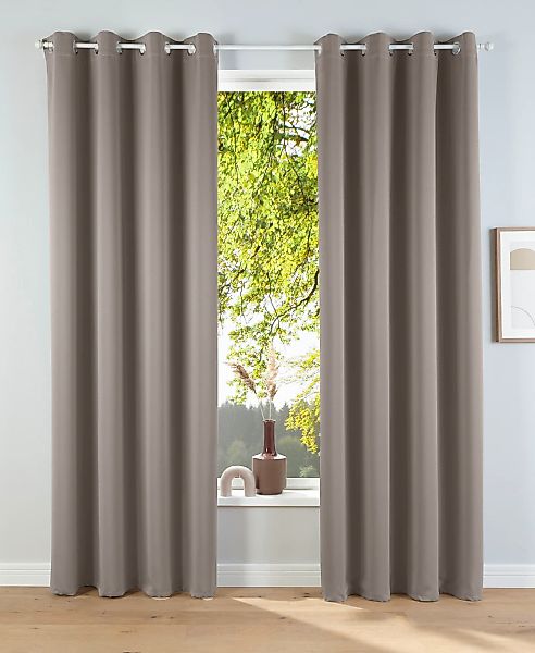 my home Verdunkelungsvorhang "Solana" Ösen 2 Stk. tlg. 2-er Set, Breite 140 günstig online kaufen