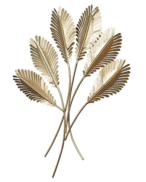 Levandeo® Wandbild, Blätter Wandkunst Gold H72cm günstig online kaufen