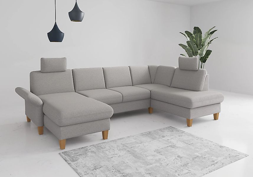 Home affaire Wohnlandschaft "Rochelle, U-Form", optional mit Armteilverstel günstig online kaufen