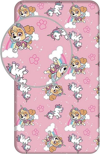 Jerry Fabrics Spannbettlaken Paw Patrol Bettlaken Spannbettlaken Skye Hunde günstig online kaufen