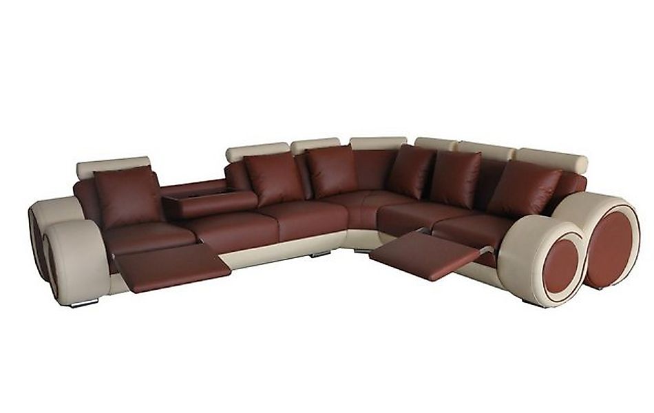 Xlmoebel Sofa Großes Ecksofa mit Ledersitzpolstern und modernem Design - De günstig online kaufen