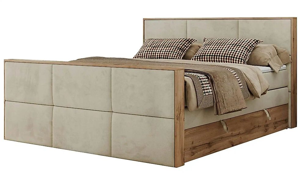Boxspringbett mit Bettkasten Albero 2 King Duo ¦ beige ¦ Maße (cm): B: 168 günstig online kaufen
