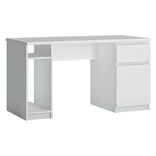 Büro Schreibtisch mit 1 Tür und 1 Schublade in weiß FORTALEZA-129, B/H/T ca günstig online kaufen