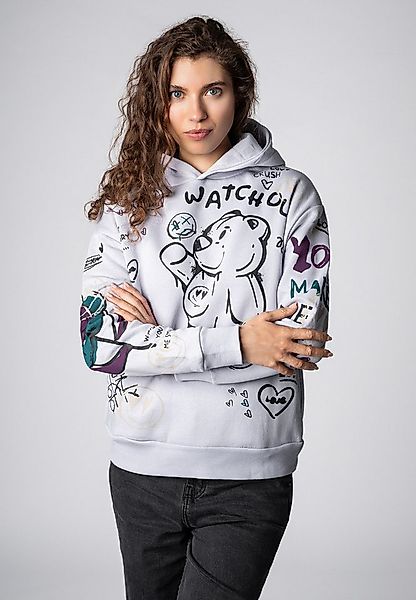 SUBLEVEL Kapuzenpullover Damen Hoodie mit Alloverprint Sweater, Kapuzenswea günstig online kaufen