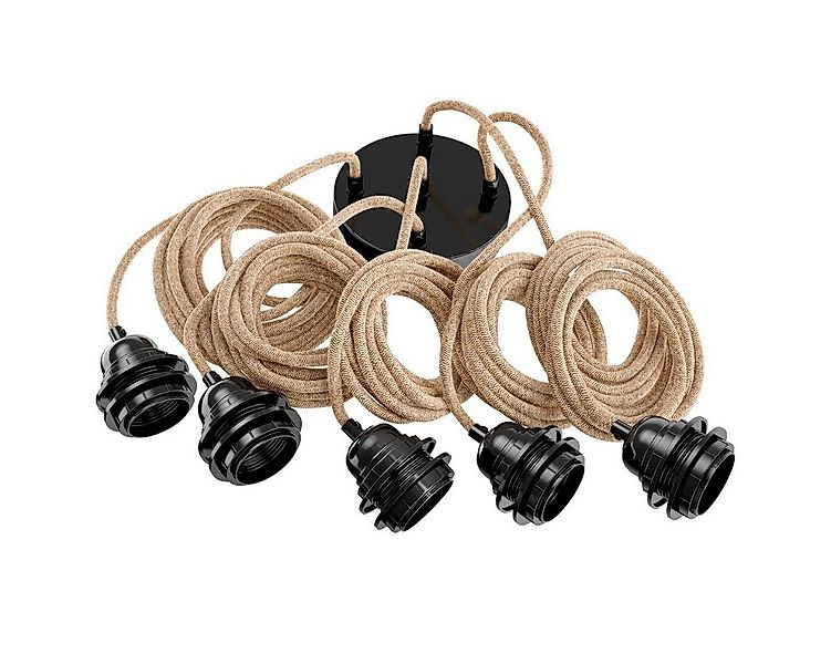 Hoopzi Deckenleuchte Hang Pendelleuchte 3,5m Textilkabel 5 X E27 Fassung, o günstig online kaufen