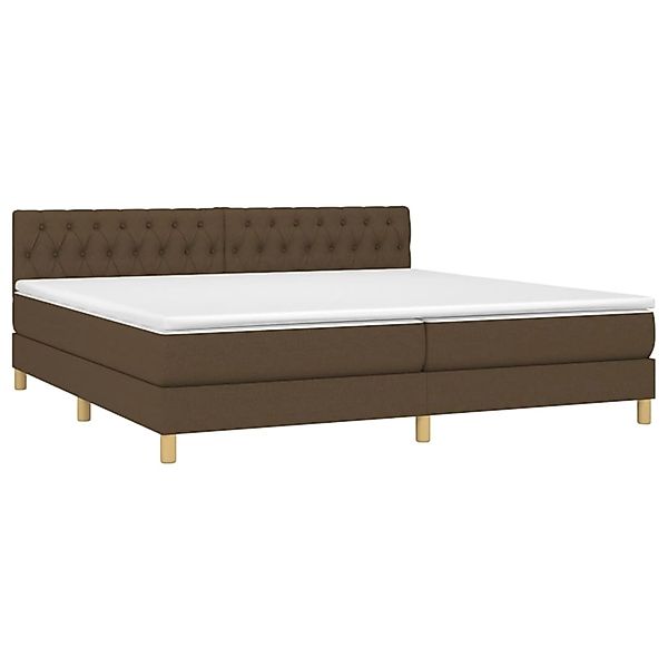 vidaXL Boxspringbett mit Matratze & LED Dunkelbraun 200x200 cm Stoff 313398 günstig online kaufen