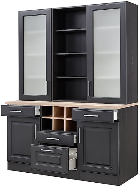 HELD MÖBEL Küchenbuffet "Stockholm", hochwertige MDF-Fronten, 2 Glasrahment günstig online kaufen