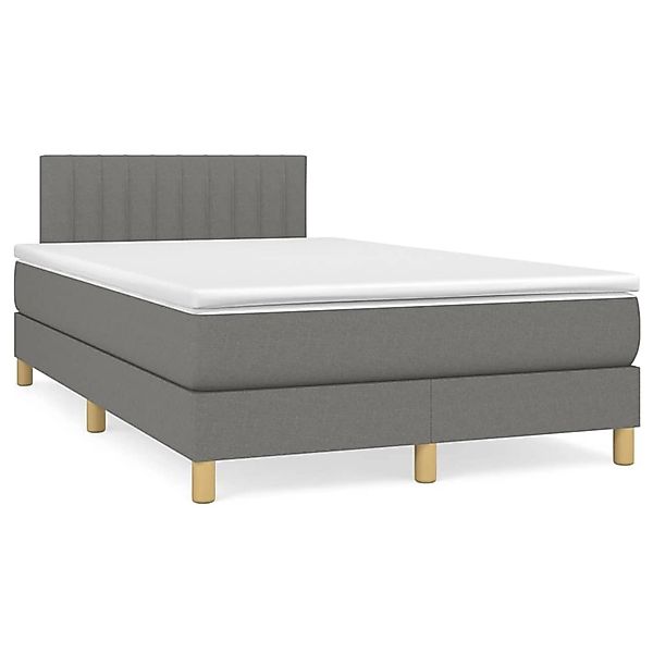 vidaXL Boxspringbett mit Matratze Dunkelgrau 120x200 cm Stoff1373286 günstig online kaufen