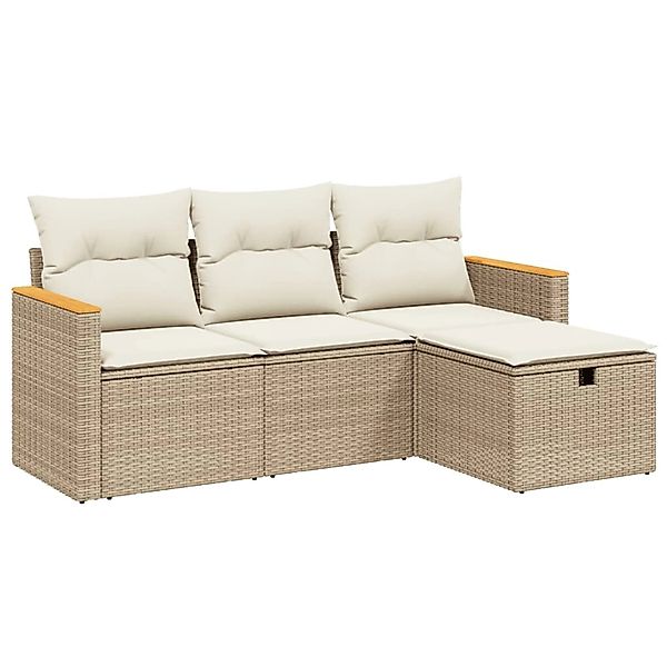 vidaXL Gartenlounge-Set 4-tlg. Garten-Sofagarnitur mit Kissen günstig online kaufen