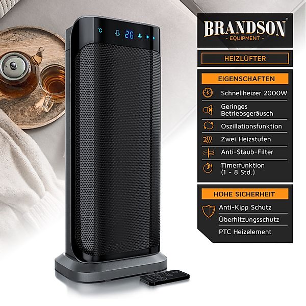 Brandson Heizlüfter Fernbedienung, energiesparend, leise, Oszillation, günstig online kaufen