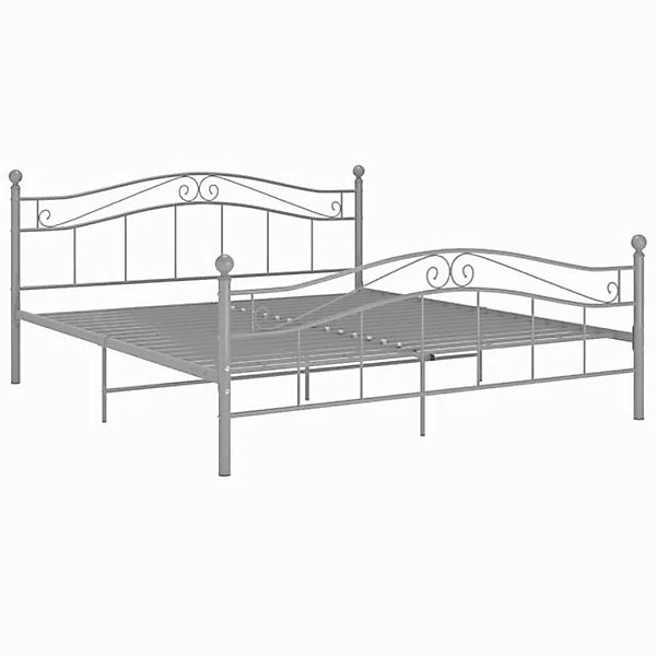 furnicato Bettgestell Bett Grau Metall 140x200 cm (1-tlg) günstig online kaufen