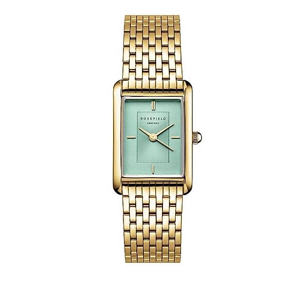 ROSEFIELD Quarzuhr ROSEFIELD Damenuhr Heirloom Minz-Grün Gold eckig günstig online kaufen