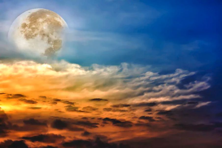 Papermoon Fototapete »Vollmond und Wolken« günstig online kaufen