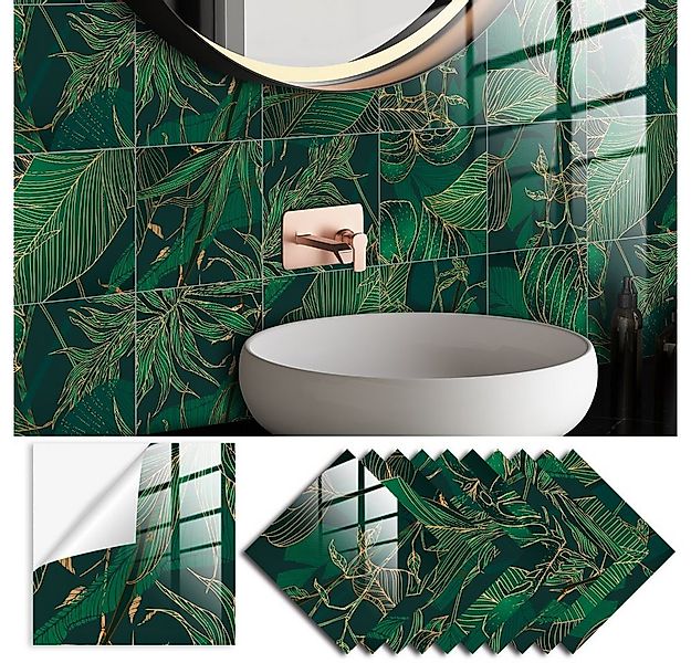 COOL-i ® Fliesenaufkleber 3D Klebefliesen 15x15cm,10 Stück, Botanische Male günstig online kaufen