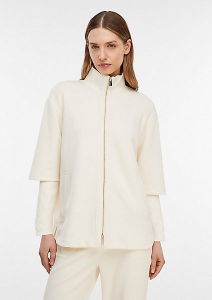 comma Sweatjacke Sweatshirt Jacke Sweatjacke aus weichem Jersey mit Rippdet günstig online kaufen