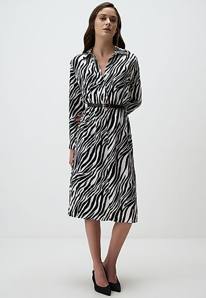 Jimmy Key Shirtbluse Zebra-Muster Gürtel Hemd günstig online kaufen