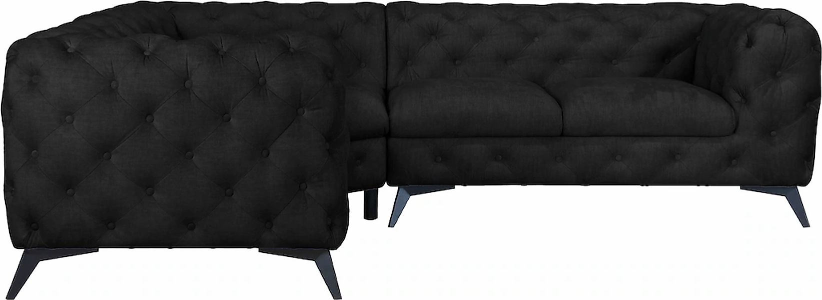 Leonique Chesterfield-Sofa "Ecksofa GLYNIS L-Form mit Wellenunterfederung, günstig online kaufen