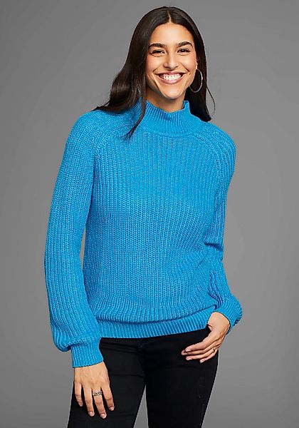 Laura Scott Strickpullover aus Grobstrick mit Stehkragen günstig online kaufen