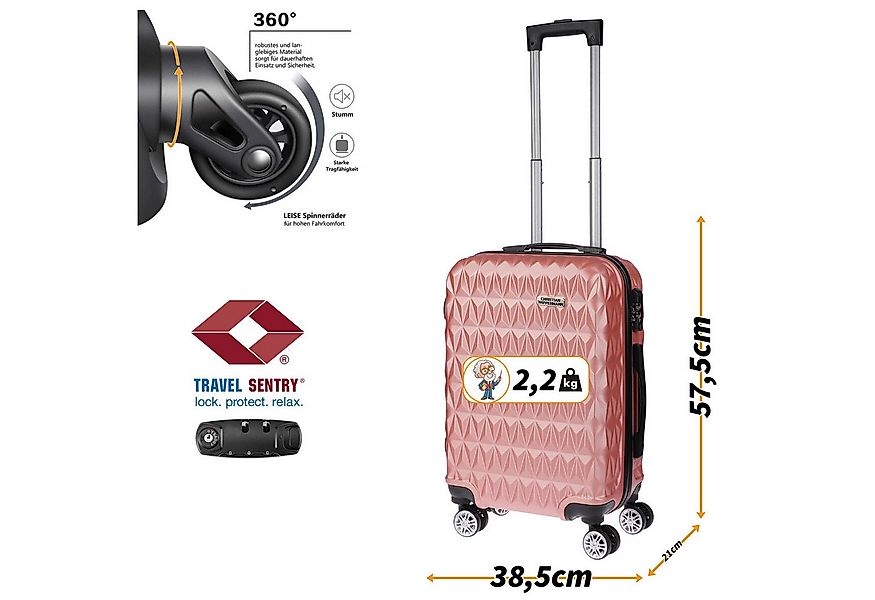 Christian Wippermann Koffer Handgepäck Trolley Handgepäckkoffer Reiskoffer günstig online kaufen