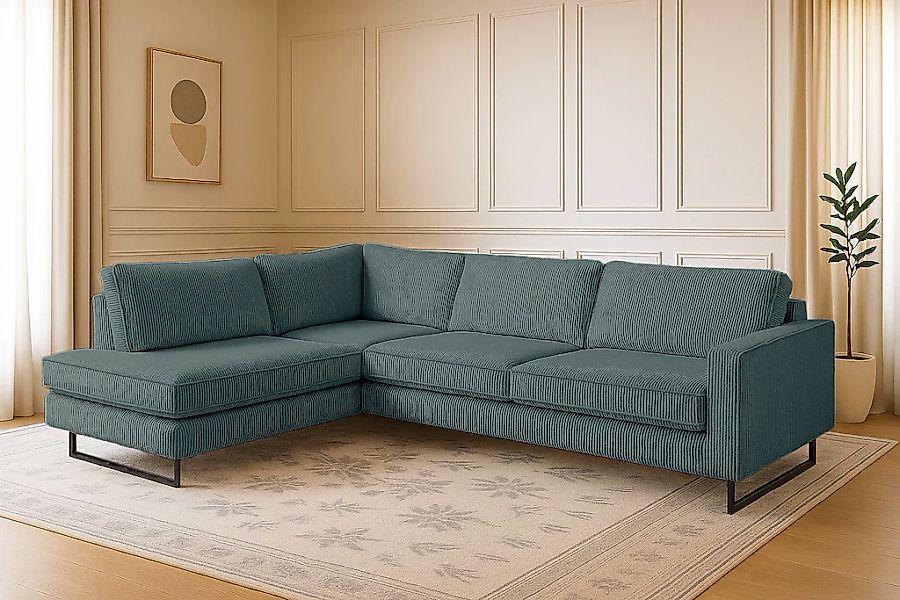 Home affaire Ecksofa "Pinto, 290 cm, Cord, Chenille, Lederoptik, Ottomane l günstig online kaufen
