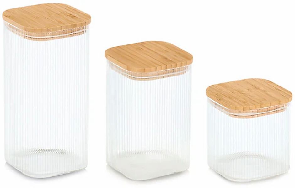 Zeller Present Vorratsglas »mit Bambusdeckel, 3-tlg«, (Set, 3 tlg.), luftdi günstig online kaufen