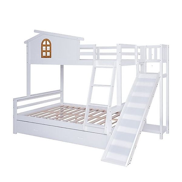 i@home Etagenbett Kinder und Mutterbett mit Rutsche, mit Fenstern und Kippt günstig online kaufen