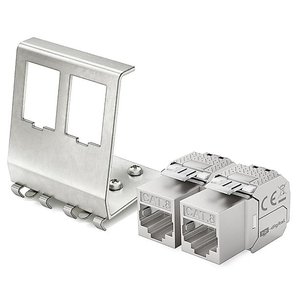 hb-digital Hutschienenadapter 3 Port mit CAT 8.1 Keystone Modul RJ45 günstig online kaufen