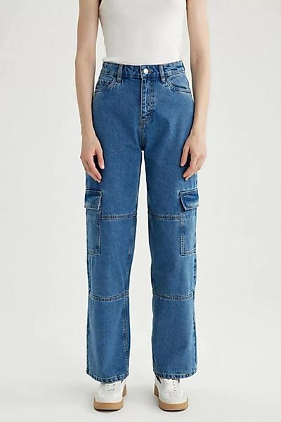 DeFacto Weite Jeans Damen Weite Jeans STRAIGHT FIT CARGO günstig online kaufen
