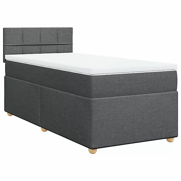 vidaXL Bett Boxspringbett mit Matratze Dunkelgrau günstig online kaufen