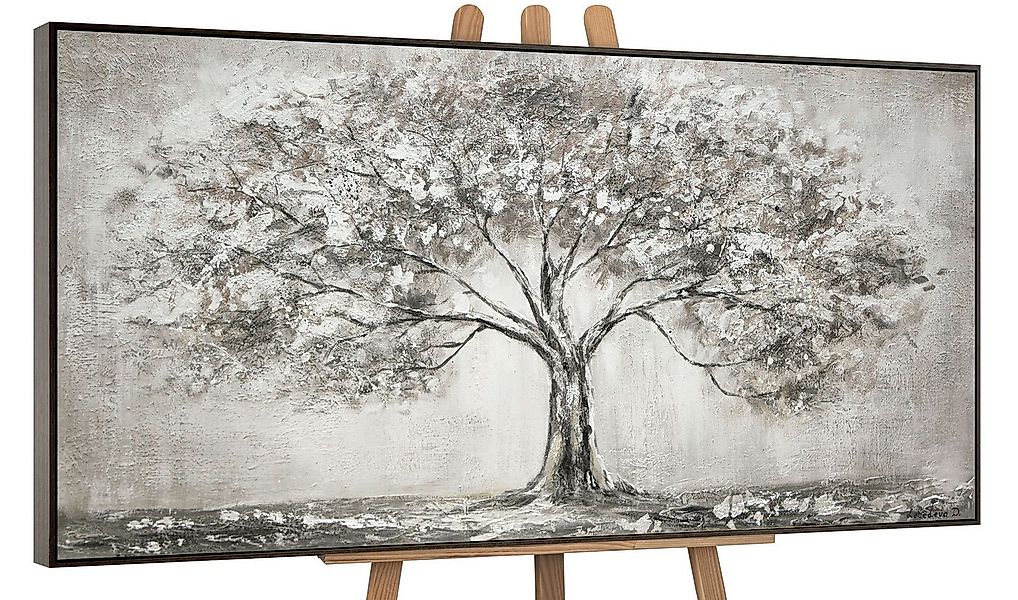 YS-Art Gemälde Lebensbaum, Landschaft, Leinwand Bild Handgemalt Grau Lebens günstig online kaufen