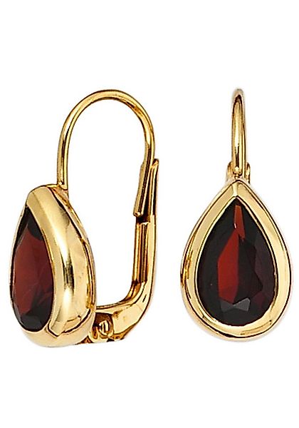 JOBO Paar Ohrhänger Ohrringe Granatohrringe, 375 Gold mit Granat Tropfen günstig online kaufen